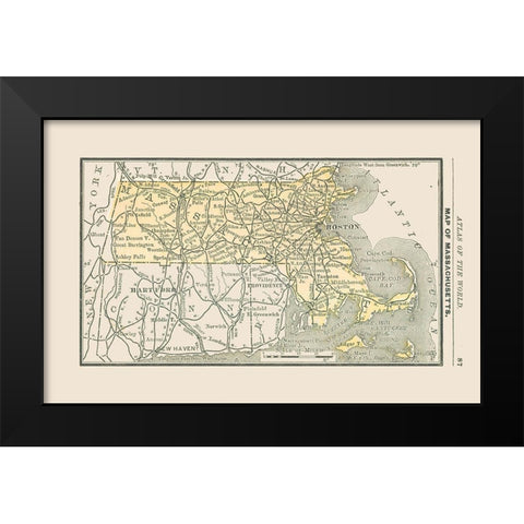 Massachusetts - Alden 1886 Black Modern Wood Framed Art Print by Alden