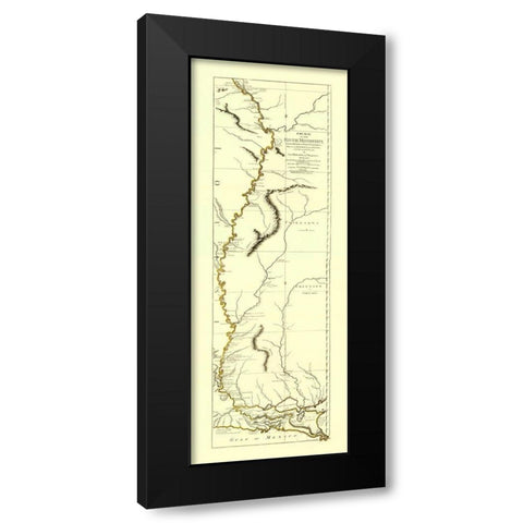 Mississippi River from Fort Chartres to the Mouth Black Modern Wood Framed Art Print with Double Matting by Sayer