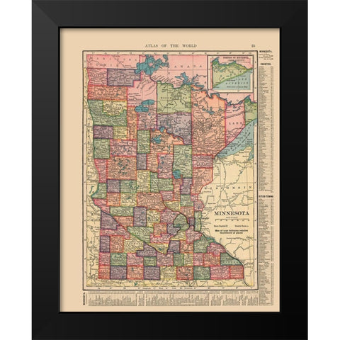 Minnesota - Hammond 1910 Black Modern Wood Framed Art Print by Hammond
