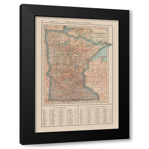 Minnesota - Reynold 1921 Black Modern Wood Framed Art Print with Double Matting by Reynold