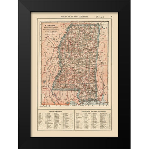 Mississippi - Reynold 1921 Black Modern Wood Framed Art Print by Reynold