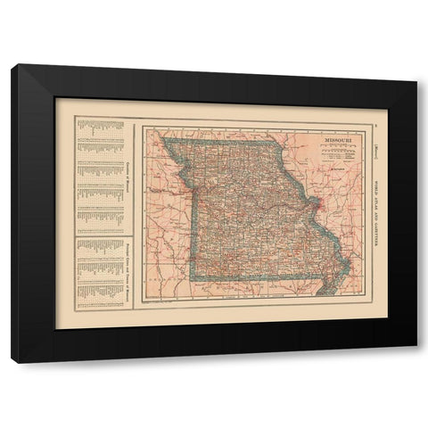 Missouri - Reynold 1921 Black Modern Wood Framed Art Print with Double Matting by Reynold