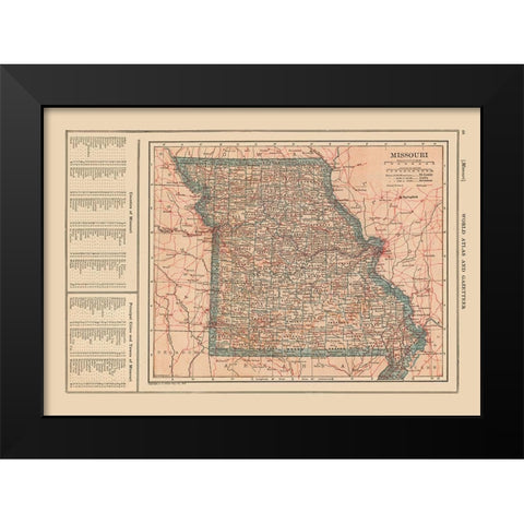 Missouri - Reynold 1921 Black Modern Wood Framed Art Print by Reynold