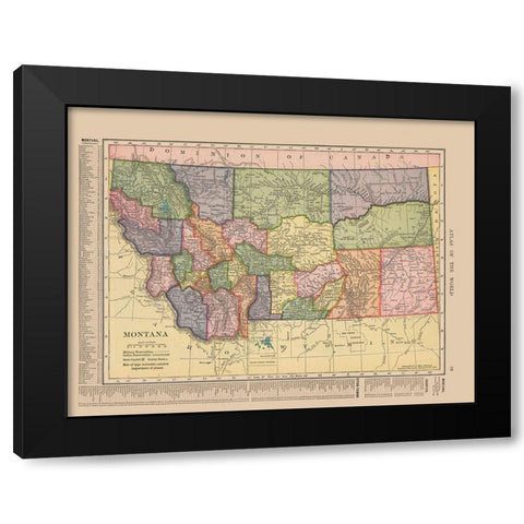 Montana - Hammond 1910 Black Modern Wood Framed Art Print by Hammond