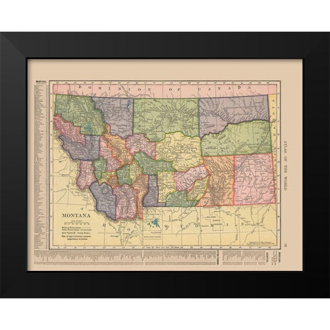Montana - Hammond 1910 Black Modern Wood Framed Art Print by Hammond