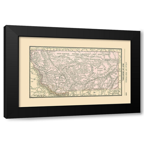 Montana - Alden 1886 Black Modern Wood Framed Art Print by Alden