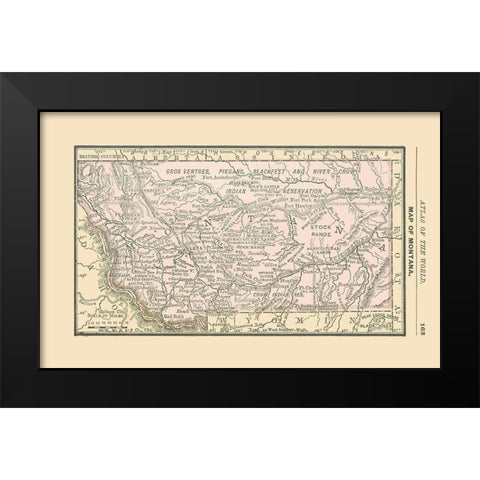 Montana - Alden 1886 Black Modern Wood Framed Art Print by Alden