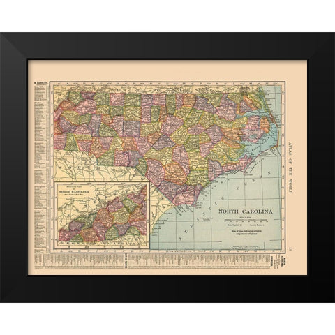 North Carolina - Hammond 1910 Black Modern Wood Framed Art Print by Hammond