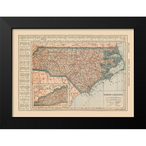 North Carolina - Reynold 1921 Black Modern Wood Framed Art Print by Reynold