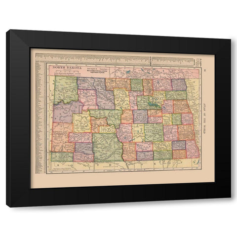 North Dakota - Hammond 1910 Black Modern Wood Framed Art Print with Double Matting by Hammond