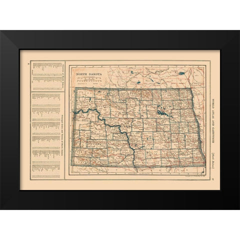 North Dakota - Reynold 1921 Black Modern Wood Framed Art Print by Reynold