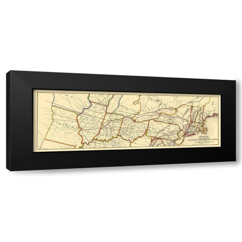 Logansport and Northern Indiana Railroad 1854 Black Modern Wood Framed Art Print with Double Matting by McLellan