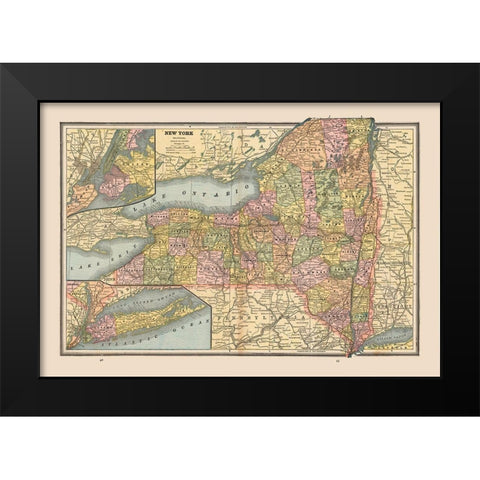 New York, United States - Cram 1888 Black Modern Wood Framed Art Print by Cram