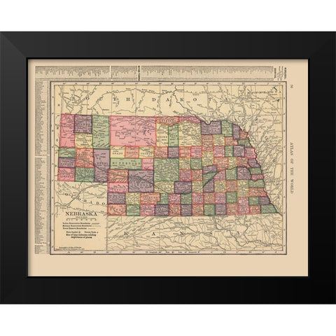 Nebraska - Hammond 1910 Black Modern Wood Framed Art Print by Hammond