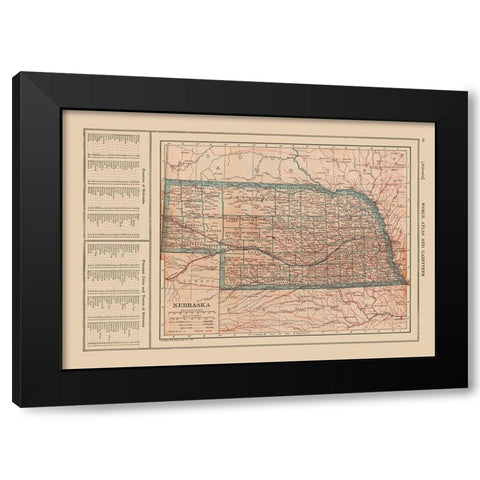 Nebraska - Reynold 1921 Black Modern Wood Framed Art Print with Double Matting by Reynold