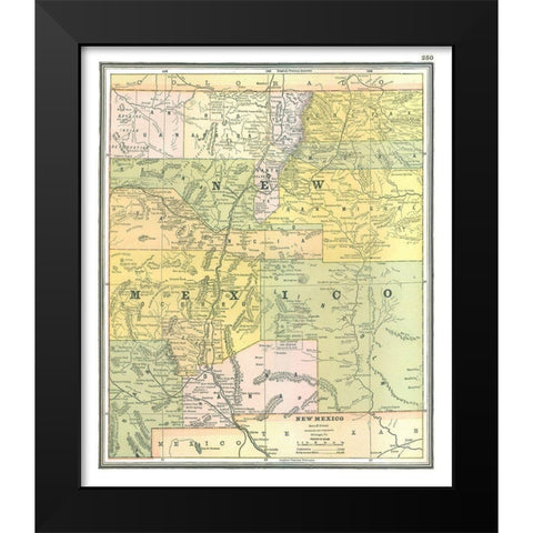 New Mexico - Johnson 1888 Black Modern Wood Framed Art Print by Johnson