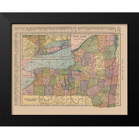 New York - Hammond 1910 Black Modern Wood Framed Art Print by Hammond
