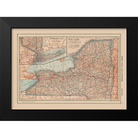 New York - Reynold 1921 Black Modern Wood Framed Art Print by Reynold