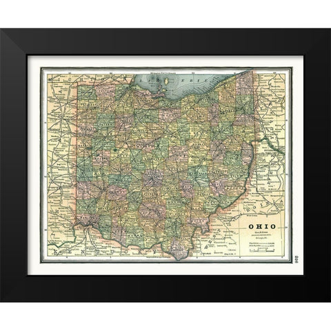 Ohio - Johnson 1888 Black Modern Wood Framed Art Print by Johnson