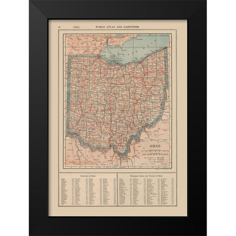 Ohio - Reynold 1921 Black Modern Wood Framed Art Print by Reynold