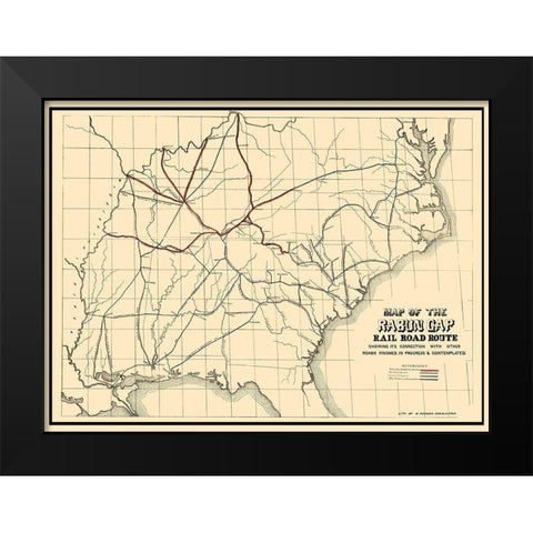 Rabun Gap Railroad - Keenan 1850 Black Modern Wood Framed Art Print by Keenan