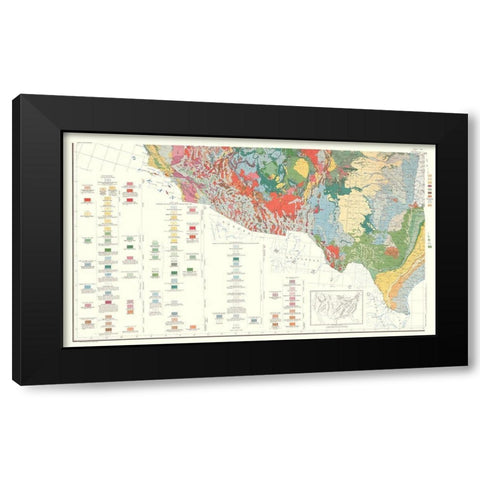 Southwest United States - USGS 1960 Black Modern Wood Framed Art Print with Double Matting by USGS