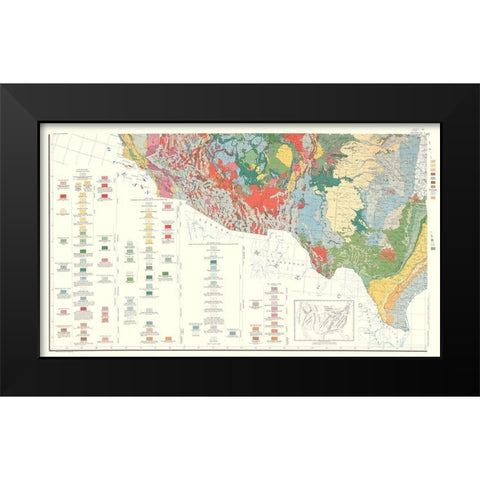 Southwest United States - USGS 1960 Black Modern Wood Framed Art Print by USGS