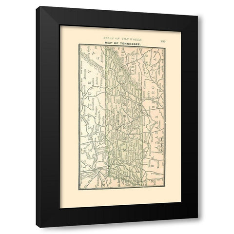 Tennessee - Alden 1886 Black Modern Wood Framed Art Print by Alden