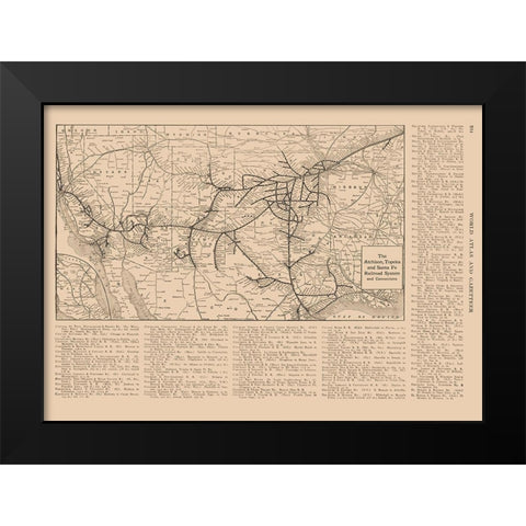 Atchison, Topeka, Santa Fe Black Modern Wood Framed Art Print by Reynold