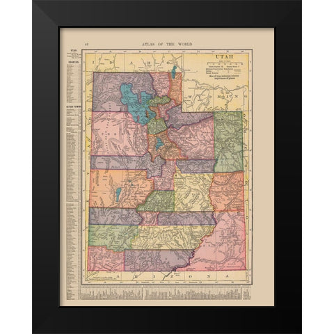 Utah - Hammond 1910 Black Modern Wood Framed Art Print by Hammond