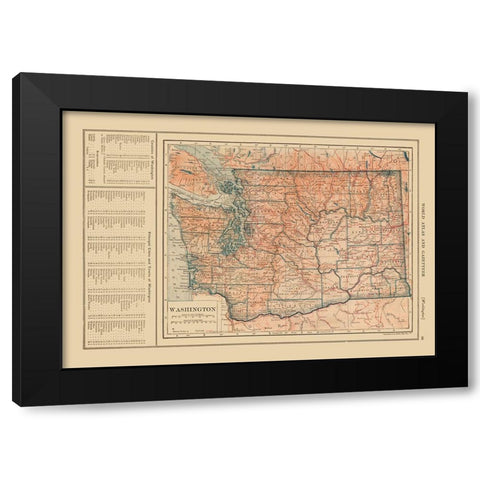 Washington - Reynold 1921 Black Modern Wood Framed Art Print by Reynolds