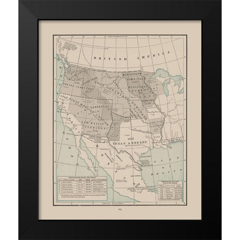 Western Territories - Cram 1892 Black Modern Wood Framed Art Print by Cram
