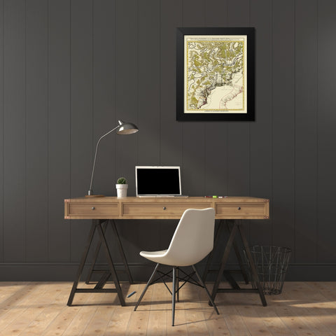 American Eastern Seaboard - 1730 Black Modern Wood Framed Art Print by Unknown