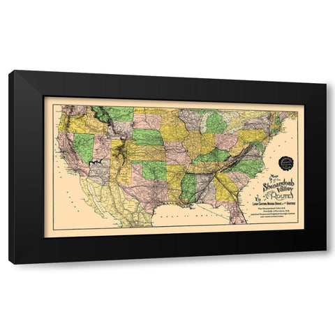 Shenandoah Valley Route - Matthews 1890 Black Modern Wood Framed Art Print with Double Matting by Matthews