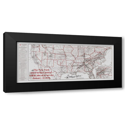 Southern Railway - Matthews 1897 Black Modern Wood Framed Art Print with Double Matting by Matthews
