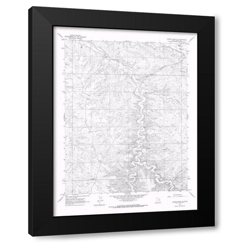 Agency Draw Utah Quad - USGS 1966 Black Modern Wood Framed Art Print with Double Matting by USGS