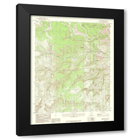 Bear Canyon Utah Quad - USGS 1987 Black Modern Wood Framed Art Print by USGS