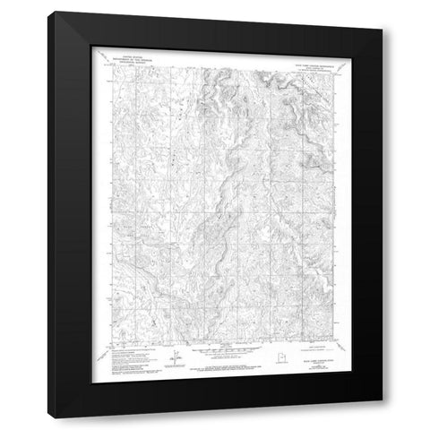 Buck Camp Canyon Utah Quad - USGS 1968 Black Modern Wood Framed Art Print with Double Matting by USGS