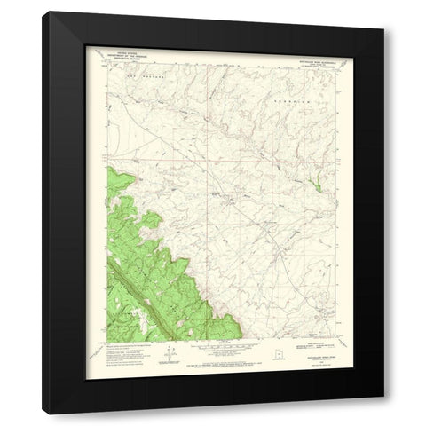 Big Hollow Wash Utah Quad - USGS 1968 Black Modern Wood Framed Art Print with Double Matting by USGS