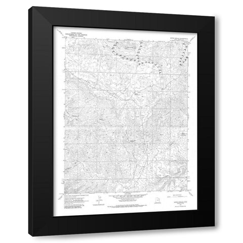 Bates Knolls Utah Quad - USGS 1966 Black Modern Wood Framed Art Print with Double Matting by USGS