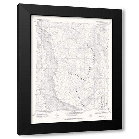 Big Pack Mountain Utah Quad - USGS 1968 Black Modern Wood Framed Art Print by USGS