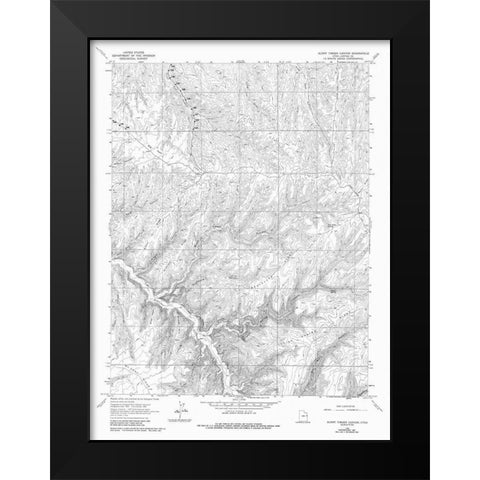 Burnt Timber Canyon Utah Quad - USGS 1966 Black Modern Wood Framed Art Print by USGS