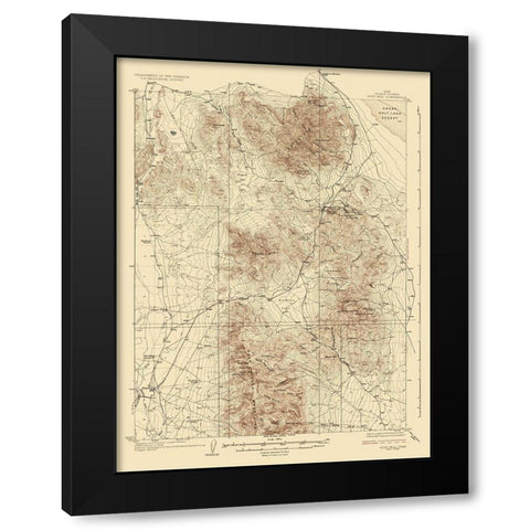 Gold Hill Utah Quad - USGS 1928 Black Modern Wood Framed Art Print with Double Matting by USGS