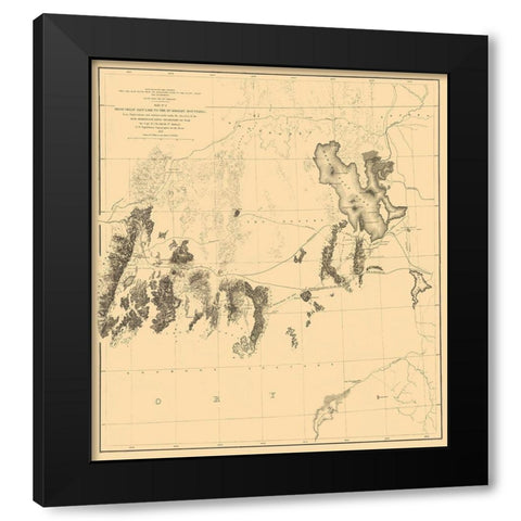 Great Salt Lake Humboldt Range Utah Nevada Black Modern Wood Framed Art Print with Double Matting by US War Dept