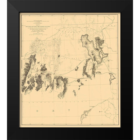Great Salt Lake Humboldt Range Utah Nevada Black Modern Wood Framed Art Print by US War Dept