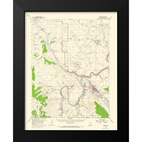 Moab Utah Quad - USGS 1959 Black Modern Wood Framed Art Print by USGS