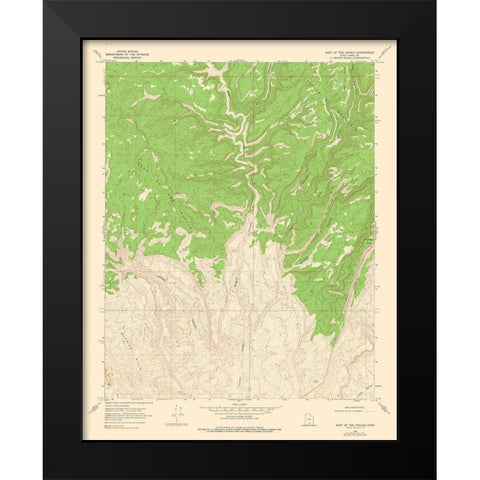 East of the Navajo Utah Quad - USGS 1968 Black Modern Wood Framed Art Print by USGS