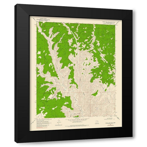 Needle Eye Point Utah Quad - USGS 1968 Black Modern Wood Framed Art Print with Double Matting by USGS