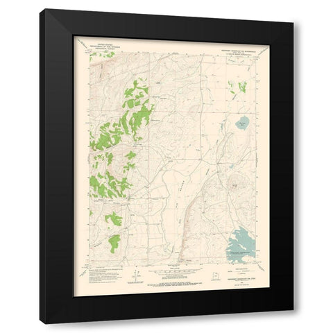 North West Neponset Reservoir Utah Quad - USGS Black Modern Wood Framed Art Print with Double Matting by USGS