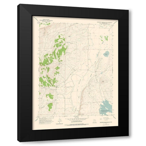 North West Neponset Reservoir Utah Quad - USGS Black Modern Wood Framed Art Print by USGS